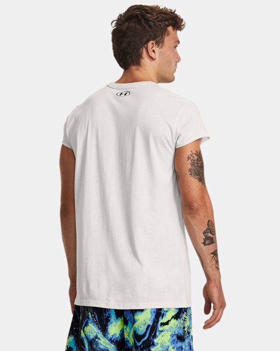 Men's Project Rock Cap Sleeve T-Shirt in White image number 1